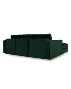 Canapé d'Angle Gauche Convertible avec Coffre de Rangement Santo 5 Places en Velours vert bouteille - 240x175x96 cm